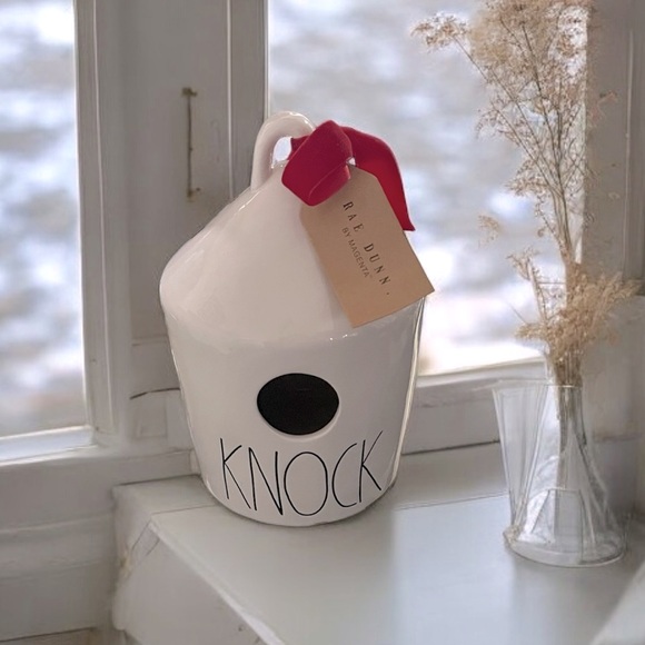 NWT RAE DUNN Ceramic KNOCK Birdhouse - double-sided - Picture 8 of 8